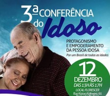 3ª Conferência do Idoso será realizada no dia 12 de dezembro