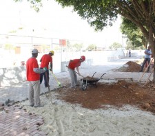 Revitalização da praça esportiva do Boa Vista está com 50% das obras finalizadas