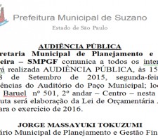 Prefeitura realiza audiência pública da LOA na próxima segunda-feira
