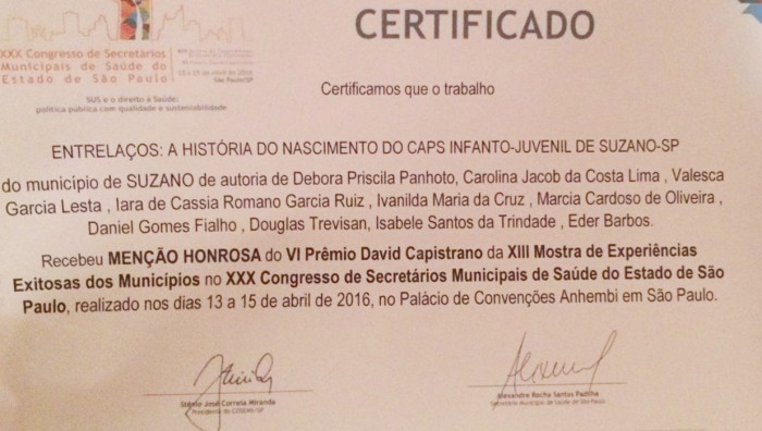 Suzano é destaque em congresso estadual da Saúde