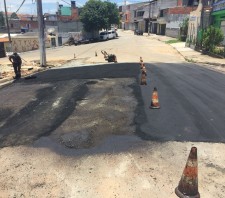 Corredor de ônibus no Boa Vista recebe serviços de manutenção