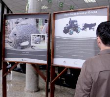 Exposição apresenta fotos de obras de arte com materiais recicláveis
