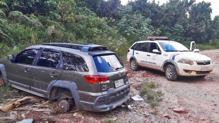 GCM encontra veículo roubado em área de mata em Palmeiras