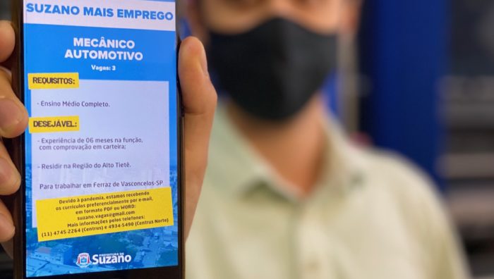 Suzano Mais Emprego tem 40 vagas para áreas de mecânica e construção civil