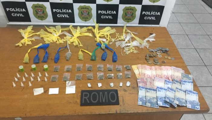 GCM apreende grande quantia de drogas e recupera moto roubada