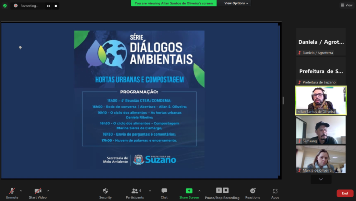 Programa ‘Diálogos Ambientais’ debate sobre hortas urbanas e compostagem