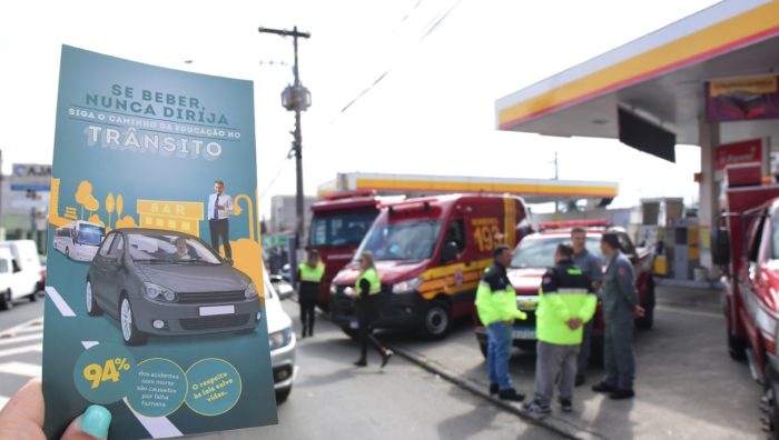 Trânsito de Suzano e Corpo de Bombeiros orientam motoristas sobre direção responsável