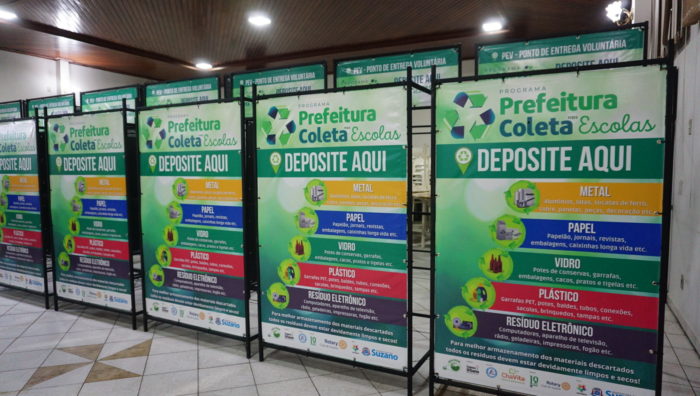 Suzano recebe doação de estruturas para projeto de coleta seletiva nas escolas