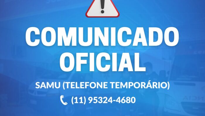 SAMU: TELEFONE TEMPORÁRIO