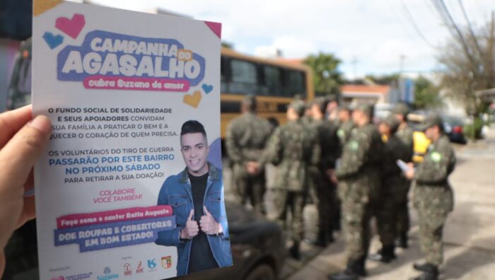 Tiro de Guerra realiza divulgação da Campanha do Agasalho no centro expandido