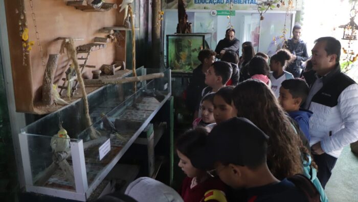 Alunos da rede municipal participam de atividade ambiental no Viveiro Municipal