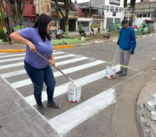 Transporte bate recorde anual em revitalizações de faixas de pedestres no mês de setembro
